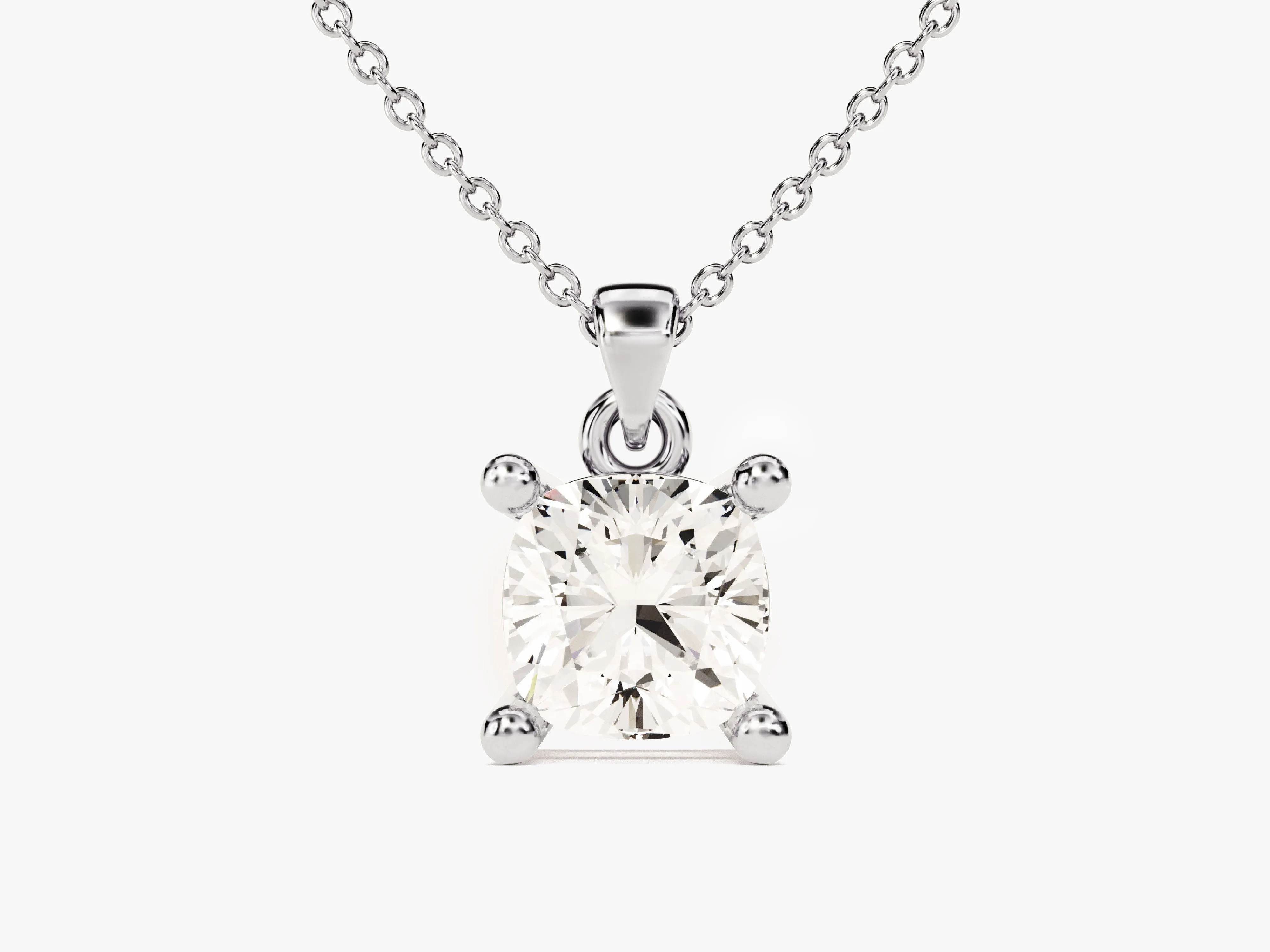 Cushion Cut Lab Grown Diamond Solitaire Pendant (1.00 CT)