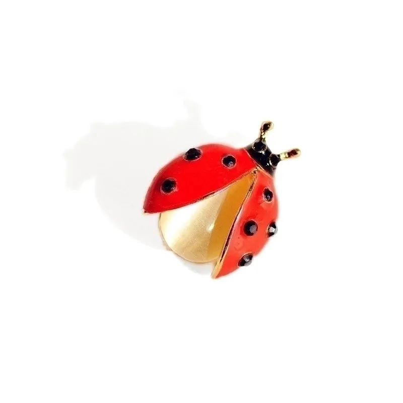 Cute Pin Beetles Alloy Plating Inlay Rhinestones Opal Unisex Brooches