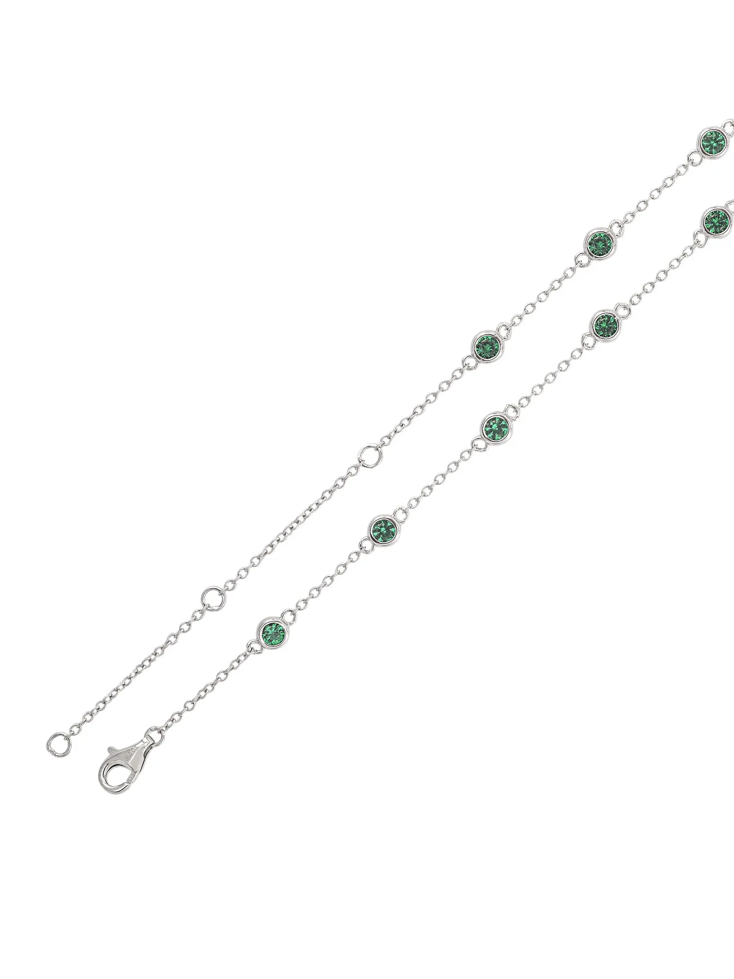 Deal Of The Month -  Solitaire Emerald Pure 925 Sterling Silver Necklace For Women