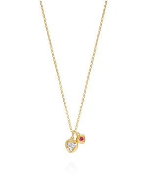 Diamond Heart Stacker & Teeny Heart Necklace