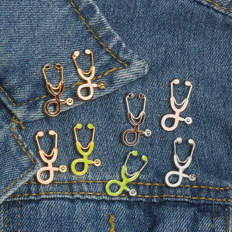 Doctors Nurses Medics Mini Stethoscope Brooches Pins