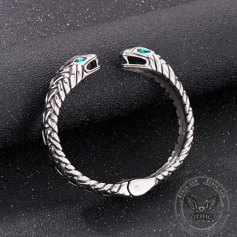 Double Headed Snake Stainless Steel Men's Open Bracelet