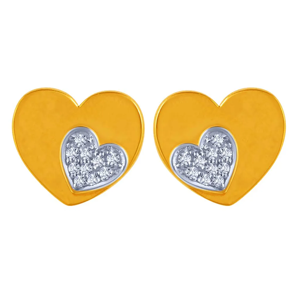 Double Heart 14k Gold  Earrings