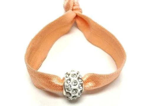 Elastic Bracelet - Peach with White