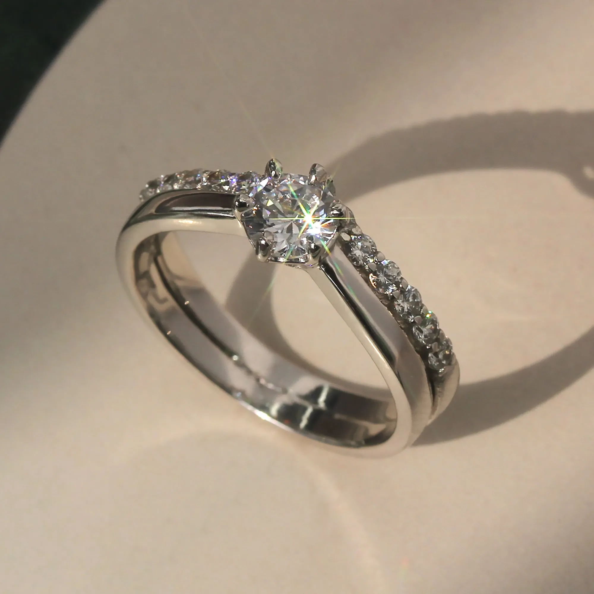 Elegant CrownGlow: Solitaire Engagement Ring