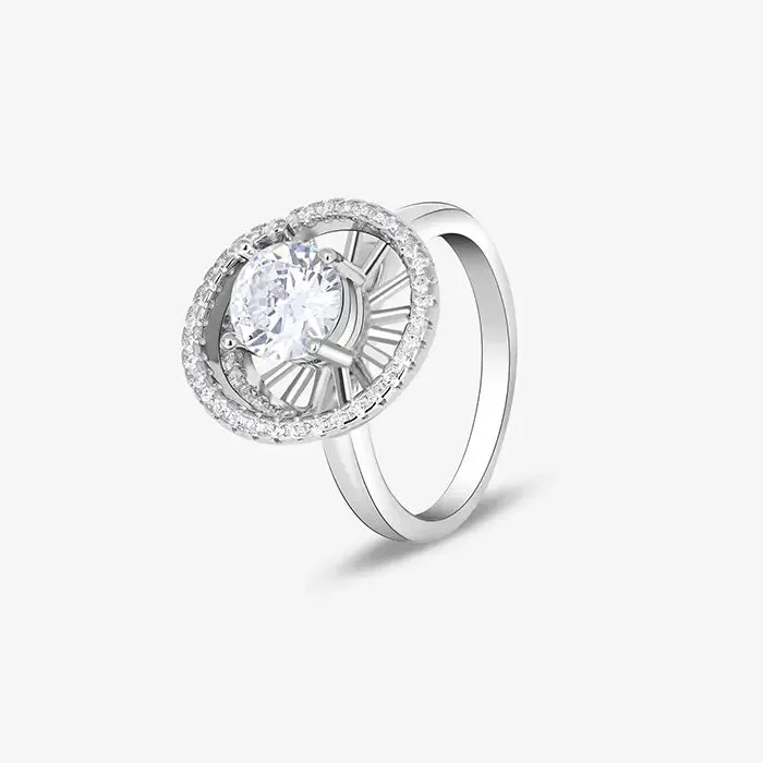 Elegant Glow Silver Ring