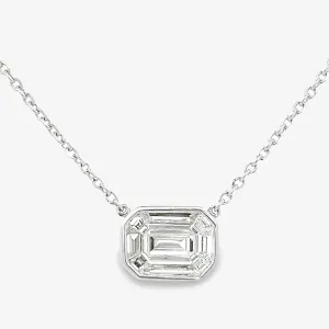 Emerald Cut Diamond Illusion Pendant