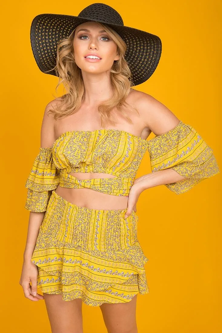 Emory Floral Print Top Yellow