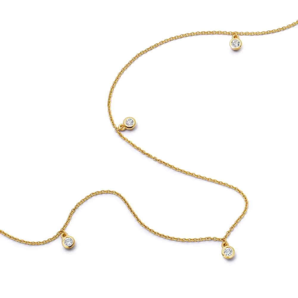 Estée Lalonde Fine Diamond Station Necklace 14ct Solid Gold