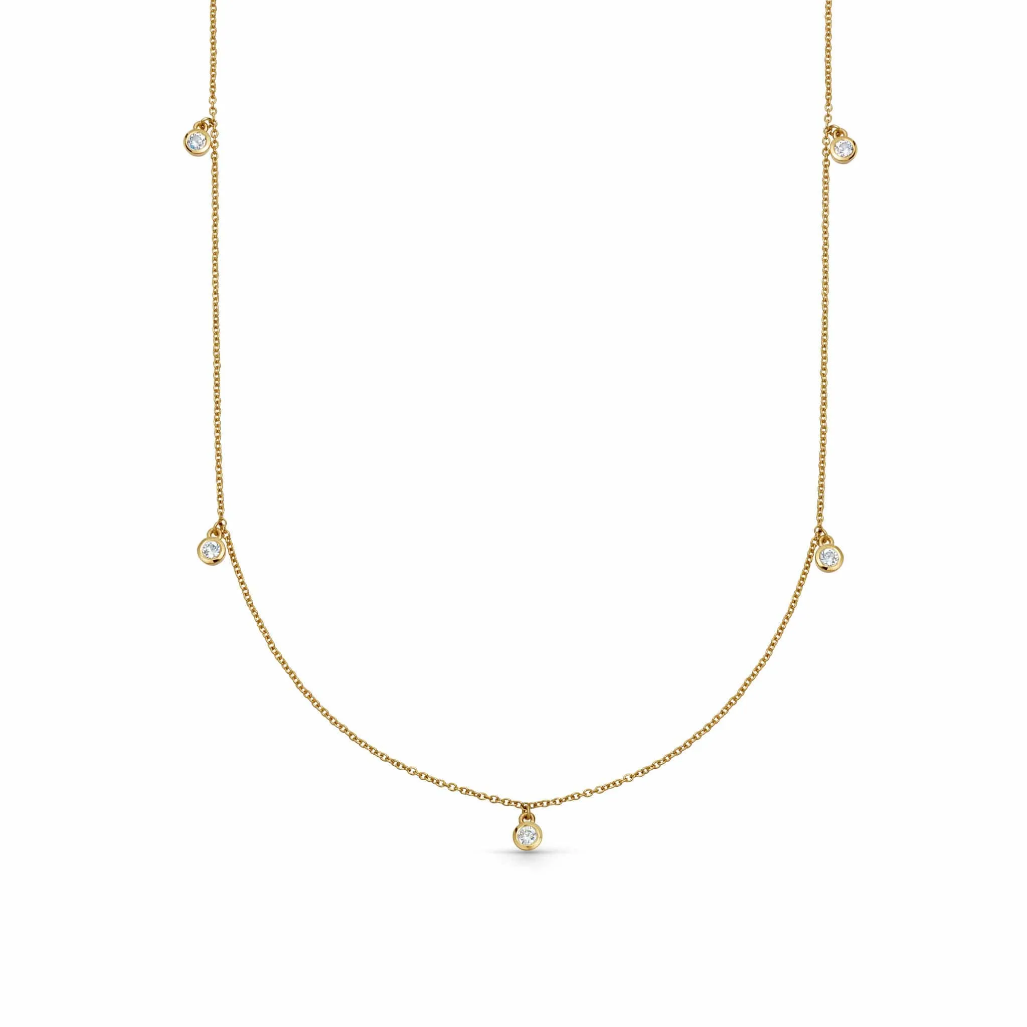 Estée Lalonde Fine Diamond Station Necklace 14ct Solid Gold