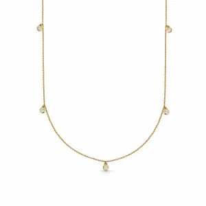 Estée Lalonde Fine Diamond Station Necklace 14ct Solid Gold