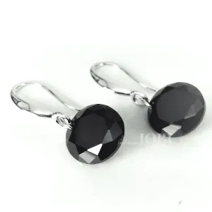 Exotic Obsidian Naked IOBI Crystals Silver Drill Earrings - 10mm for Woman