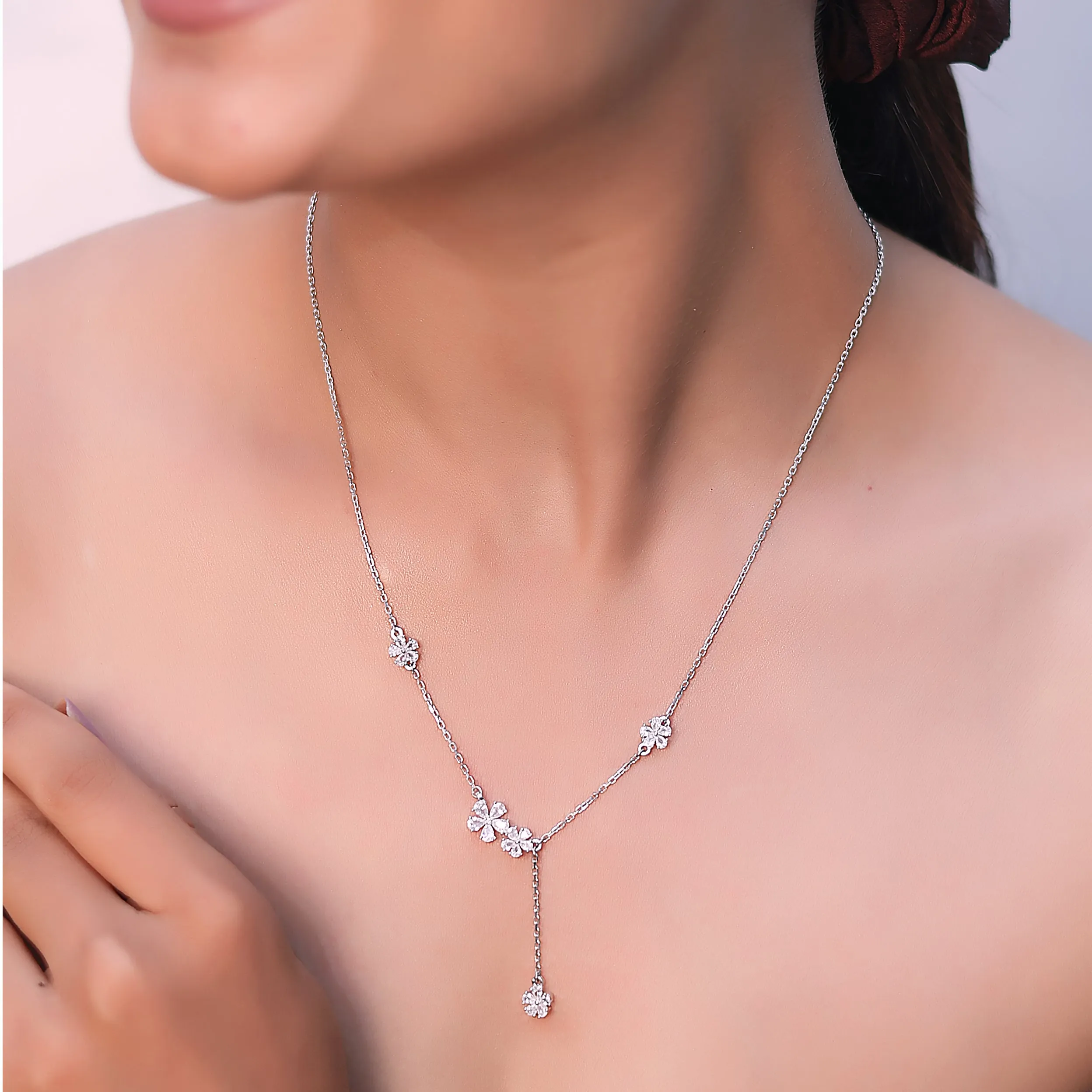 Exquisite 925 Sterling Silver Pendant Necklace & Earring Set - Complete Jewelry Collection