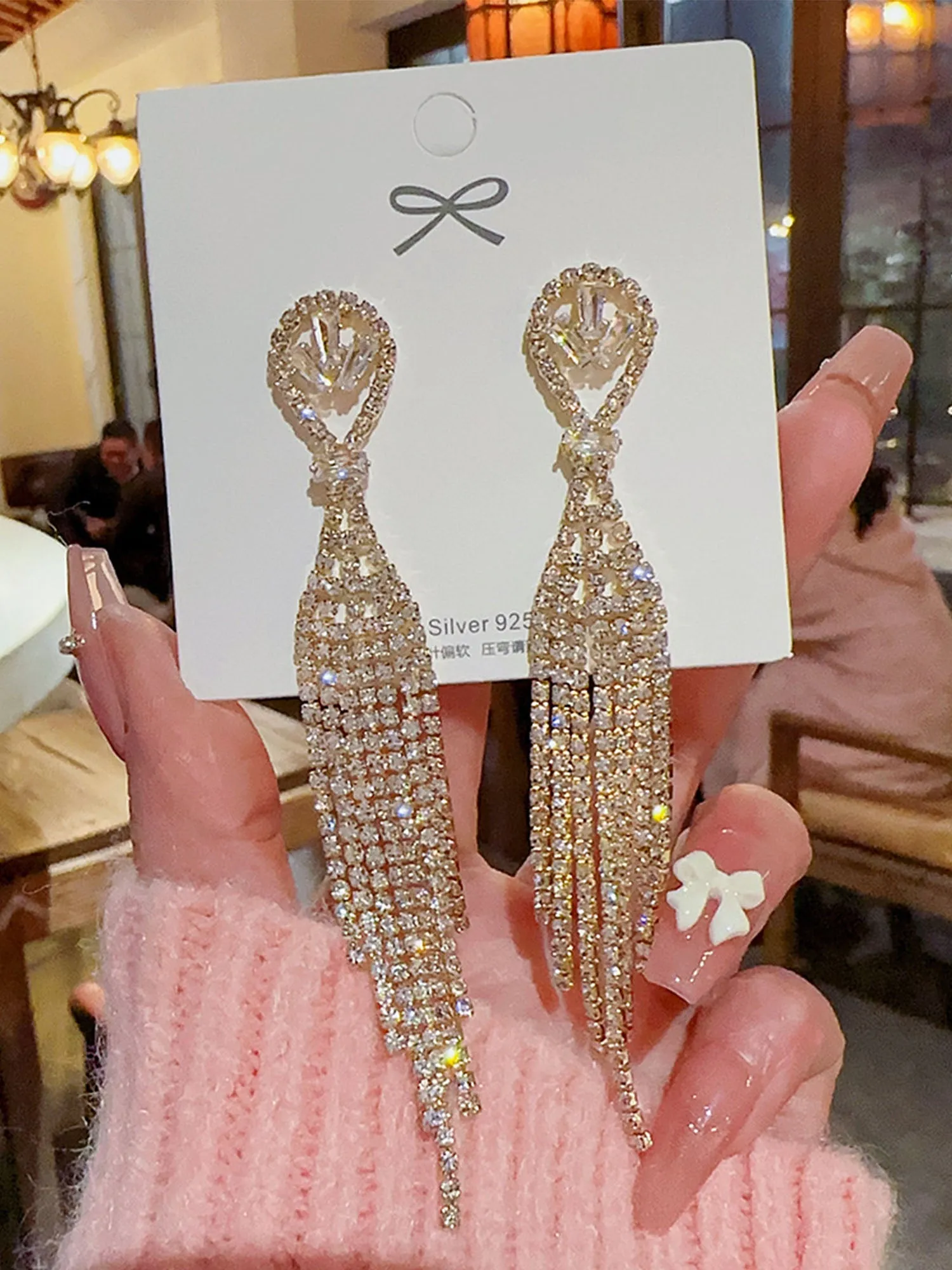 Exquisite Full-drilled Fringe Tassel Earrings