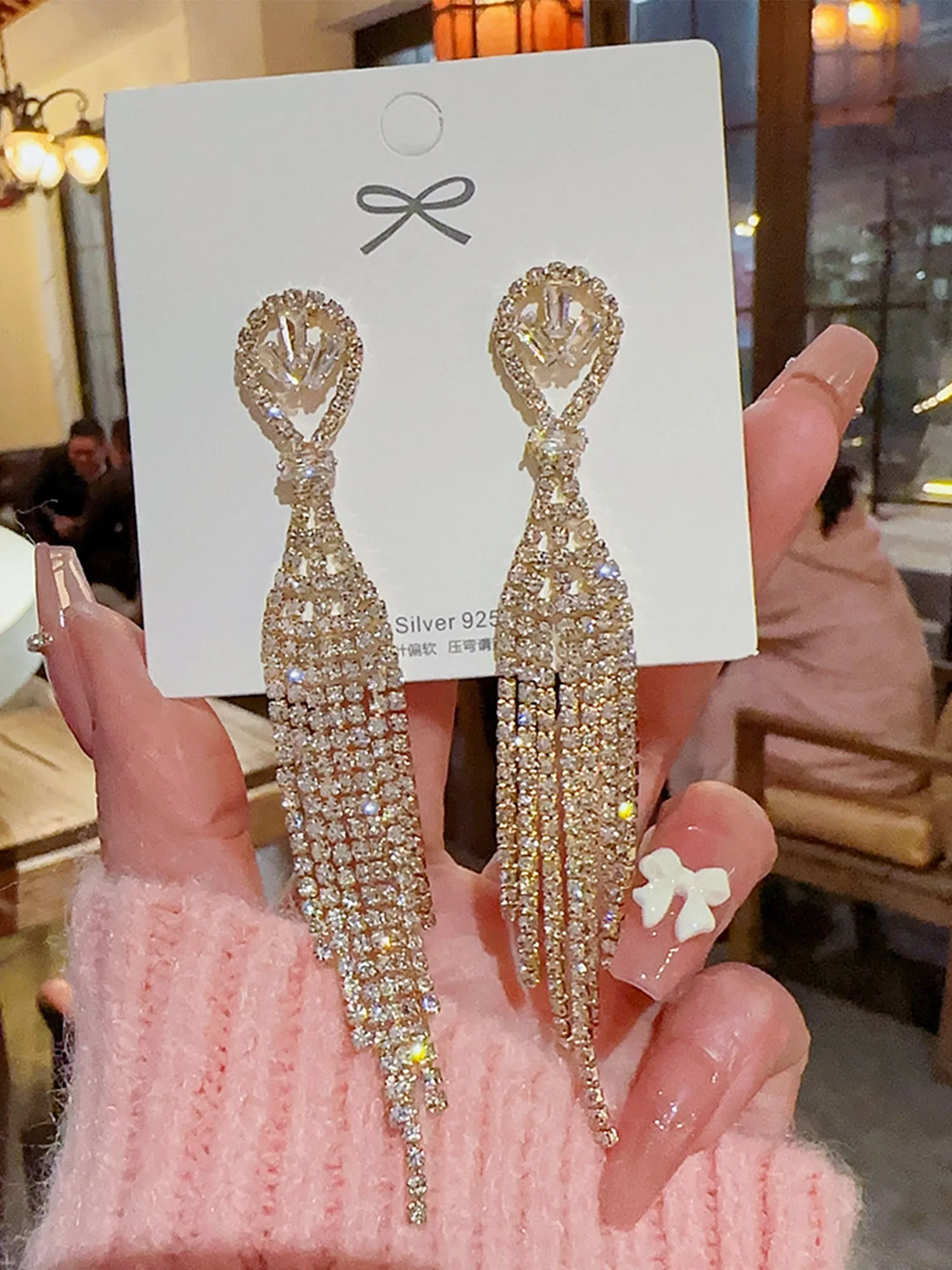 Exquisite Full-drilled Fringe Tassel Earrings