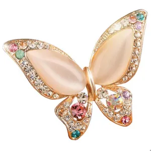 Factory price 3 colors for choose OPal rhinestone brooches for wedding butterfly brooch for women fashion jewelry good gift