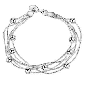 Fashion Silver Beads chain bracelet women lady gift