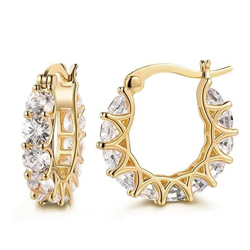 Fashion U-shaped  Earrings Full Zircon Rhinestones  Earrings