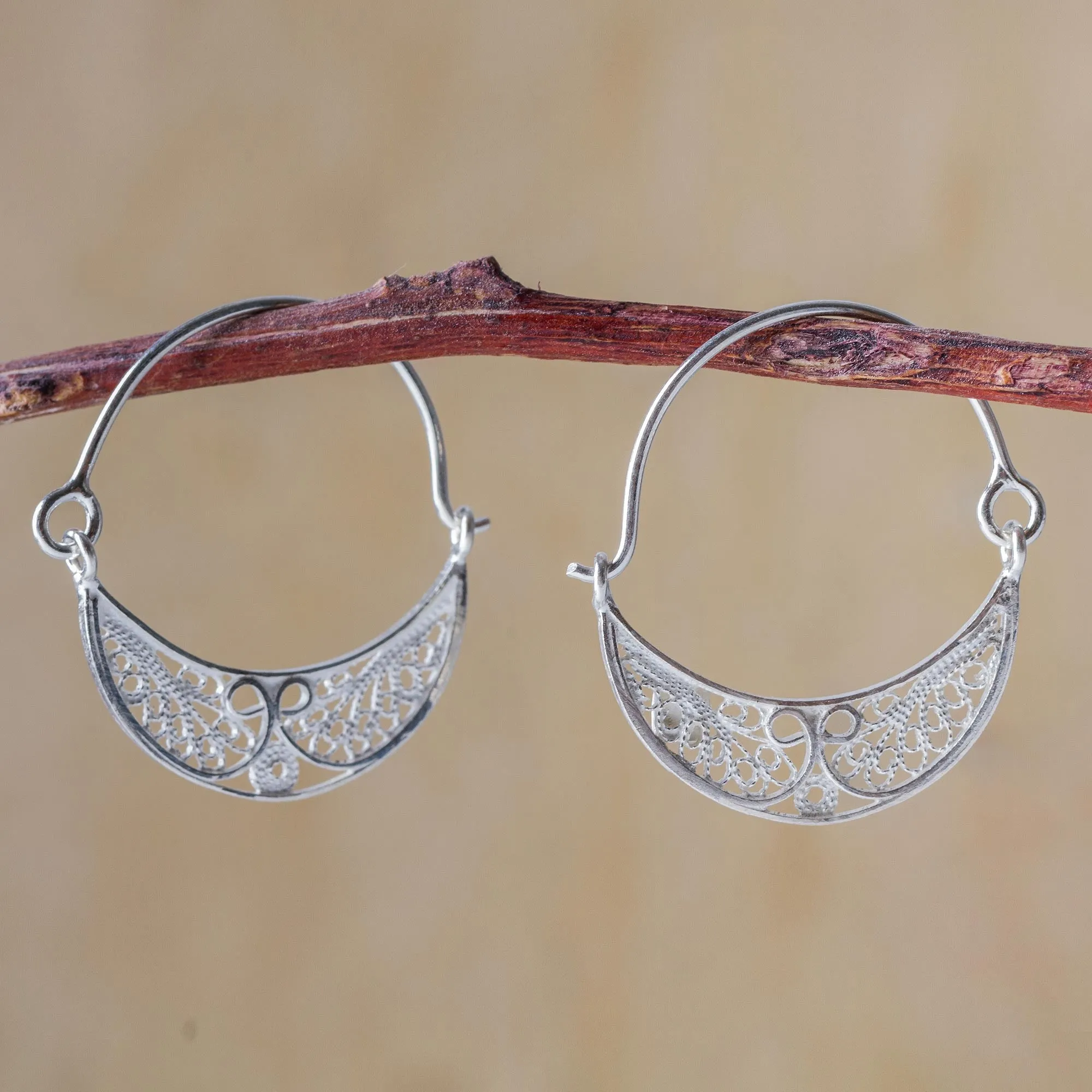 Fiesta Endless Hinged Sterling Silver Hoop Earrings