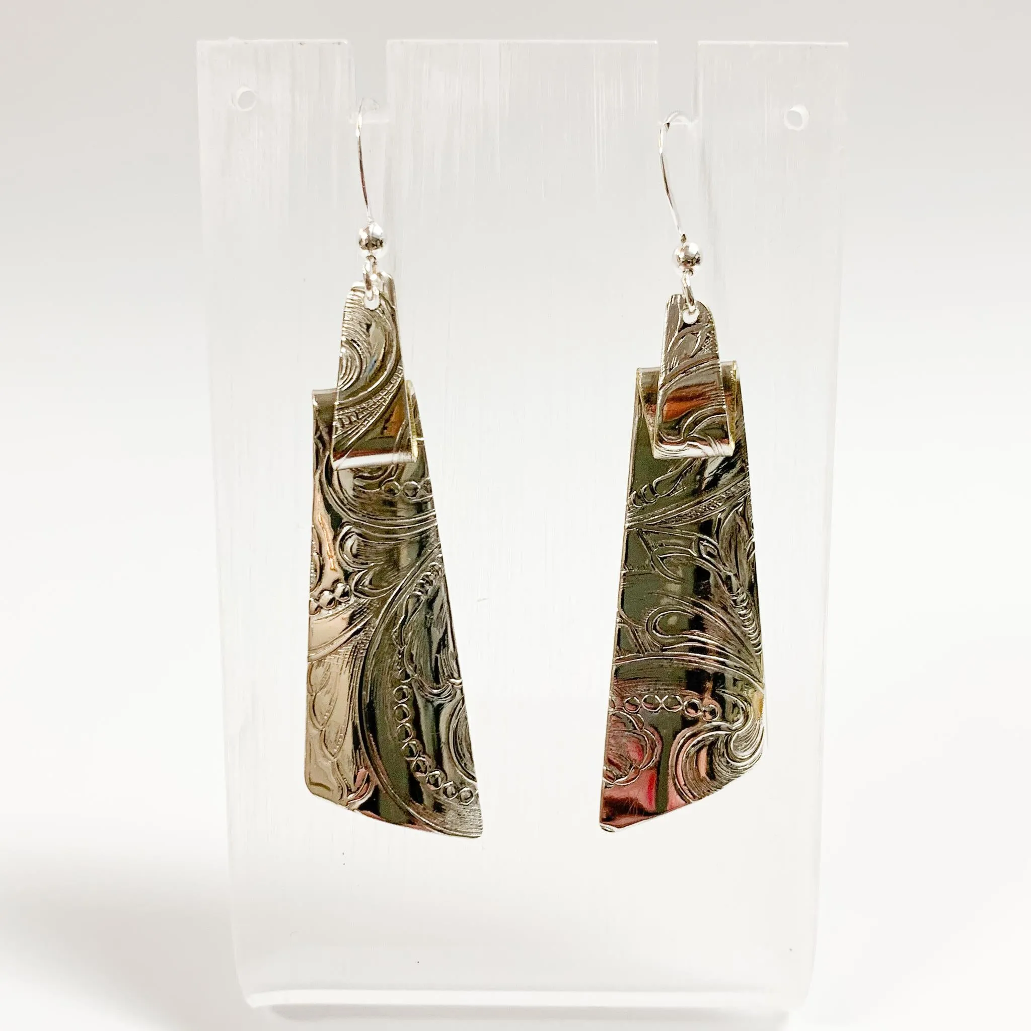 Folded Silver Earrings by L Carr