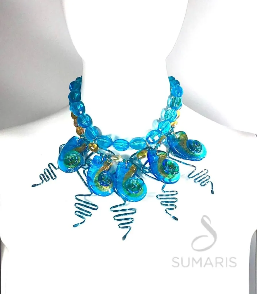 FRIZZLED OOAK STATEMENT NECKLACE