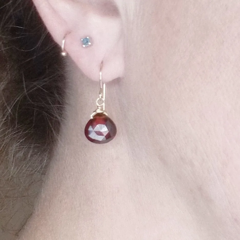 Garnet Drop Earring