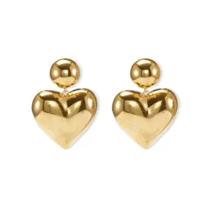 Gigi Heart Earrings in Gold