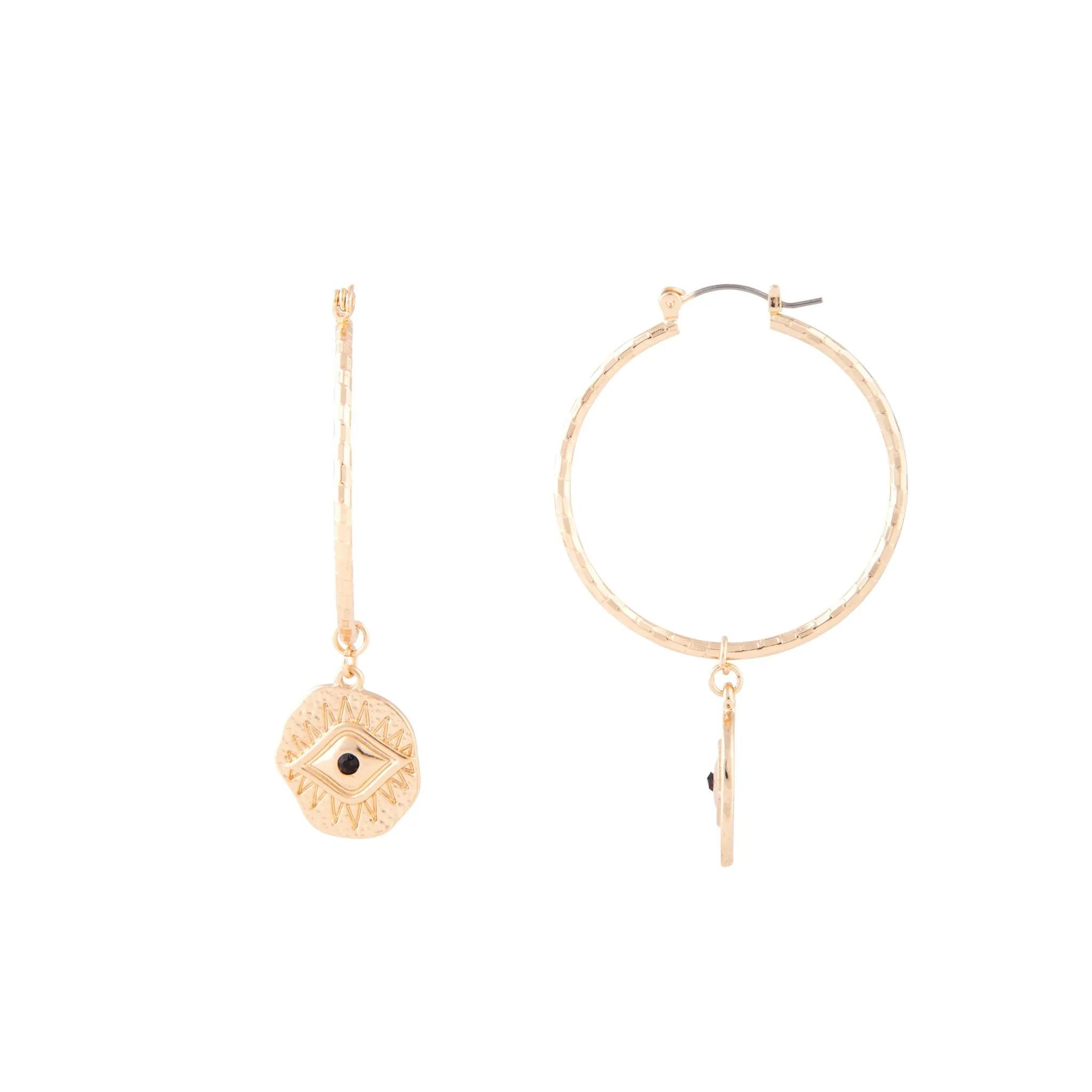 Gold Evil Eye Hoop Earring