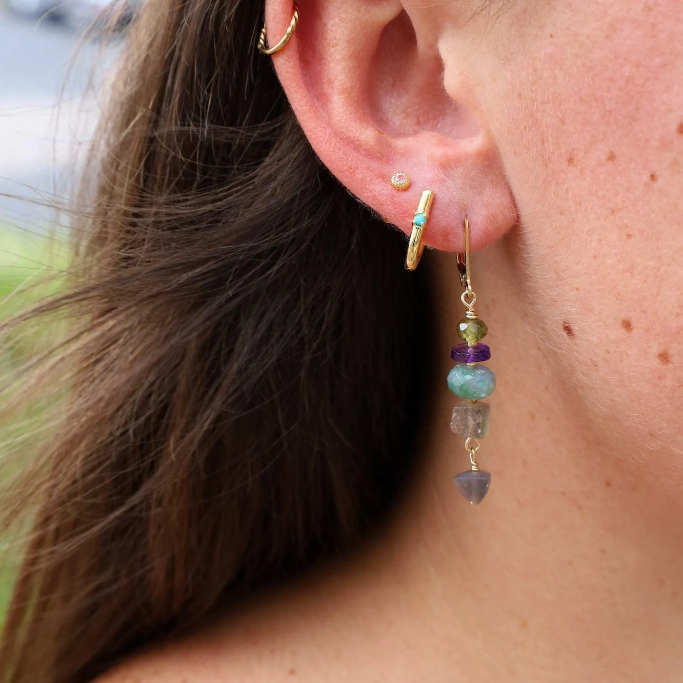 Golden Mystic Forest Earrings