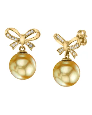 Golden South Sea Pearl & Diamond Versailles Earrings