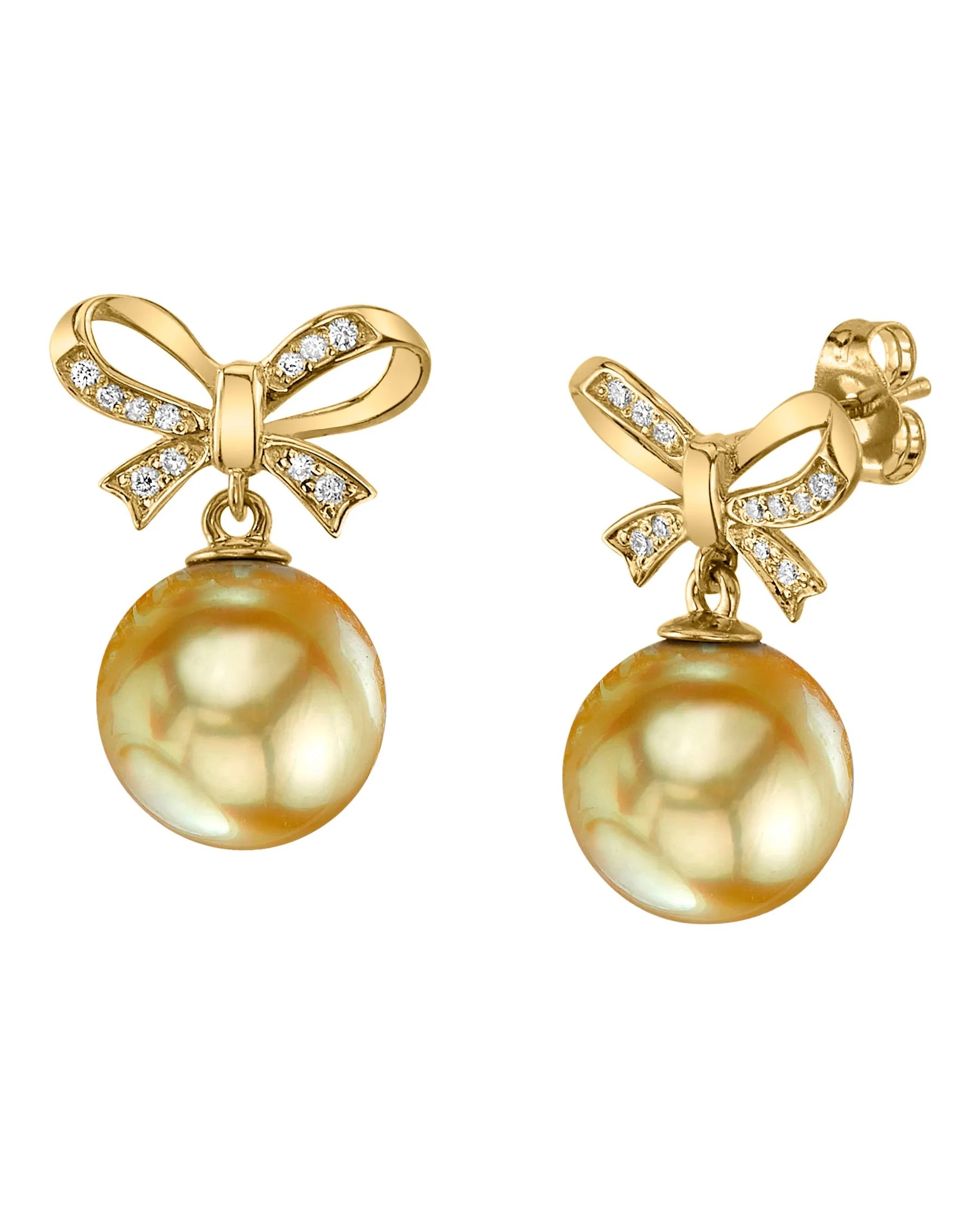 Golden South Sea Pearl & Diamond Versailles Earrings