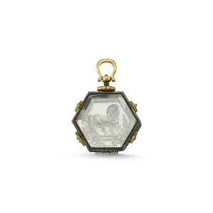 GRAND TOUR HORSE & LAUREL CREST ROCK CRYSTAL LOCKET