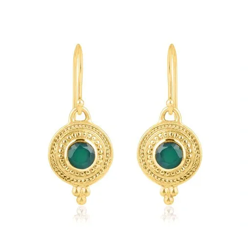 Green Onyx Drop Earrings