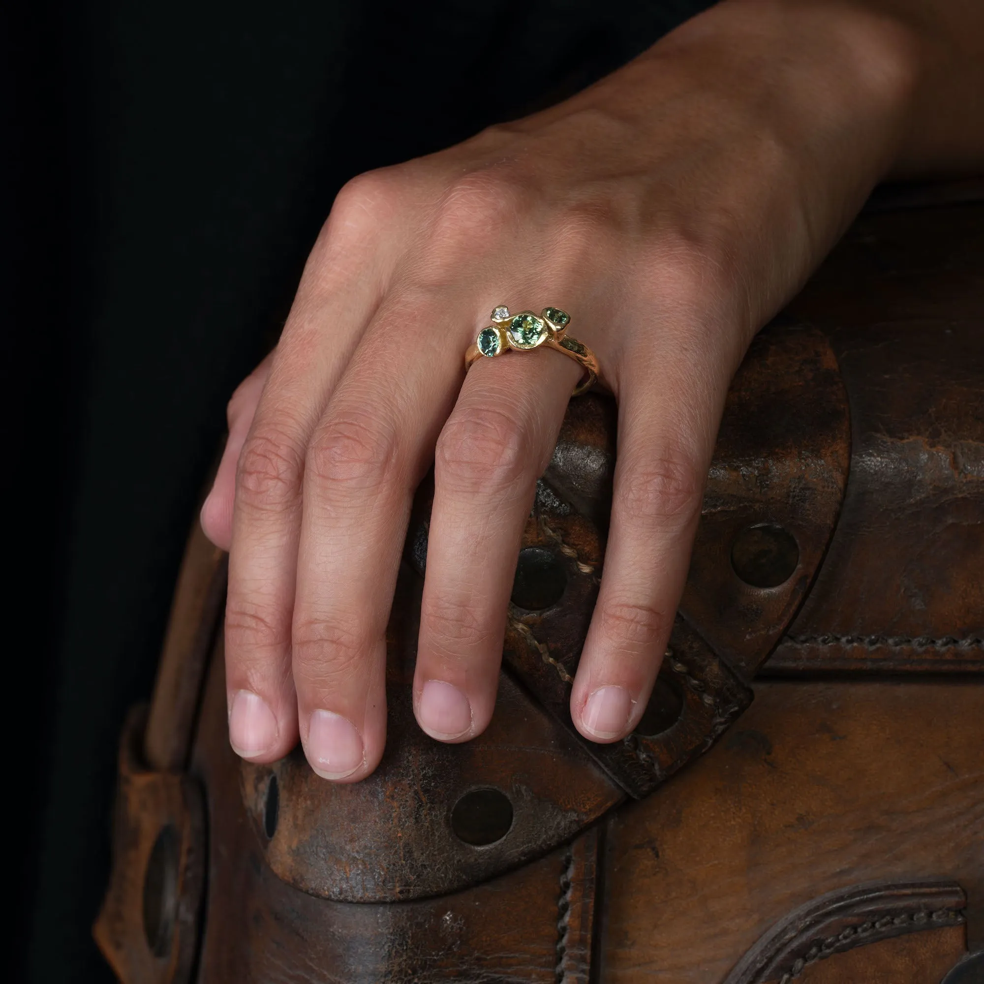 Green Sapphire Lansallos Ring