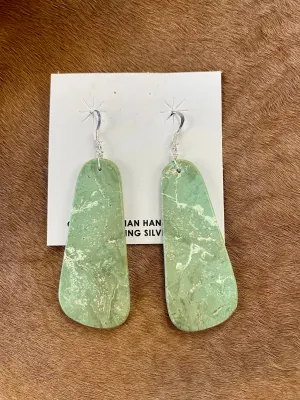 Green Turquoise Slab Earrings