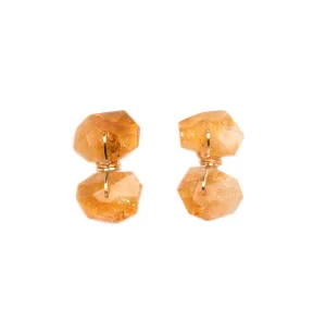 Gyros Earrings #2 (25mm) - Citrine