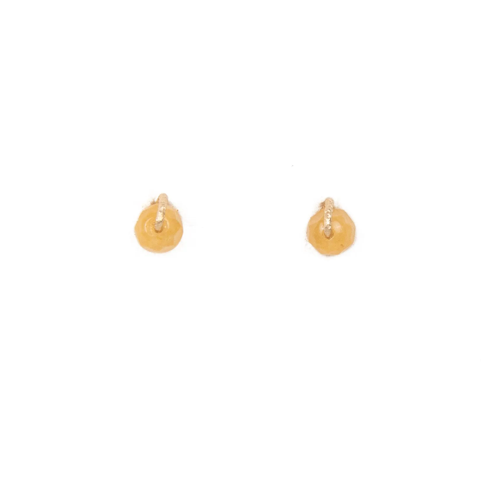 Gyros Stud Earrings (5mm) - Yellow Jade