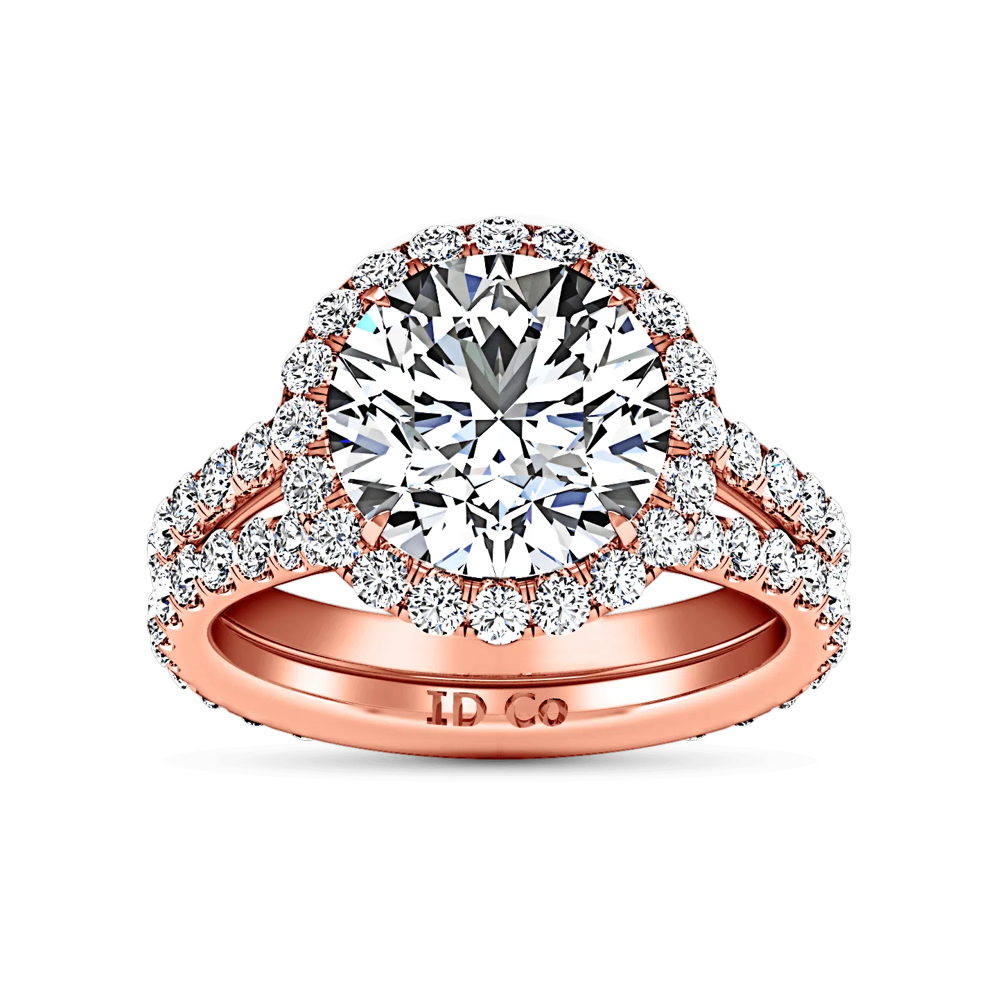 Halo Diamond  Engagement Ring Emotion 14K Rose Gold