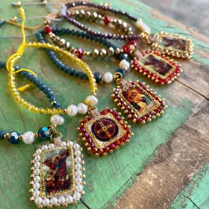 Hanging Beaded Scapular Bracelets