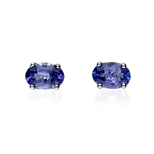 Hattie 14K White Gold Oval-Cut Tanzanian Tanzanite Earring