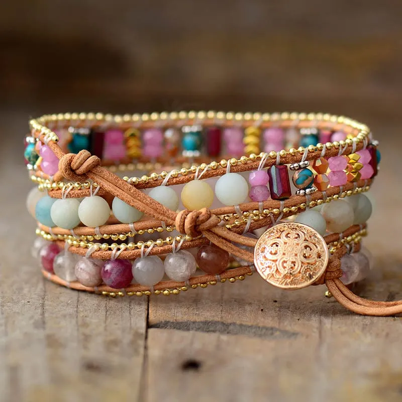 Heart Charm Wrap Bracelet