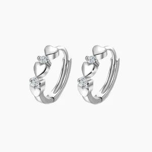 Heart-shaped Zirconia Huggie Earrings For Women