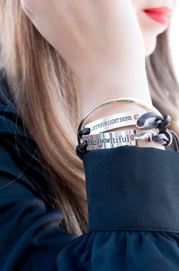 Inspirational Stamped Leather Bracelets