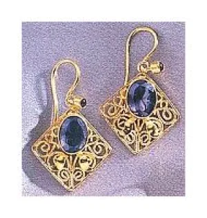 Iolanthe Iolite Screw Back Earrings