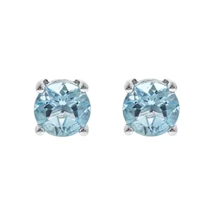 Jayde 14K White Gold Round-Cut Brazilian Aquamarine Earring