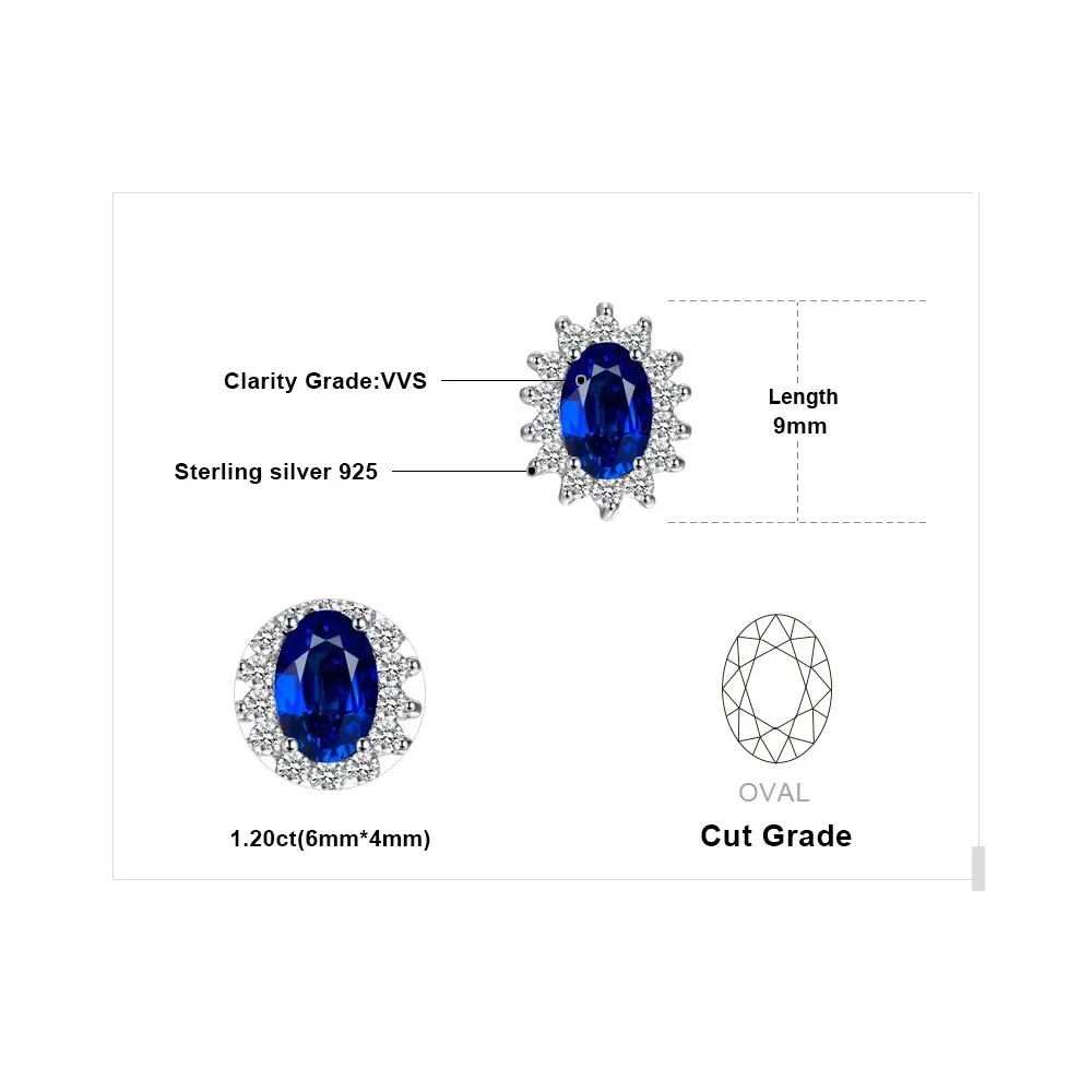 JewelryPalace Created Sapphire Ruby 925 Sterling Silver Stud Earrings Natural Amethyst Citrine Garnet Peridot Topaz Gemstone