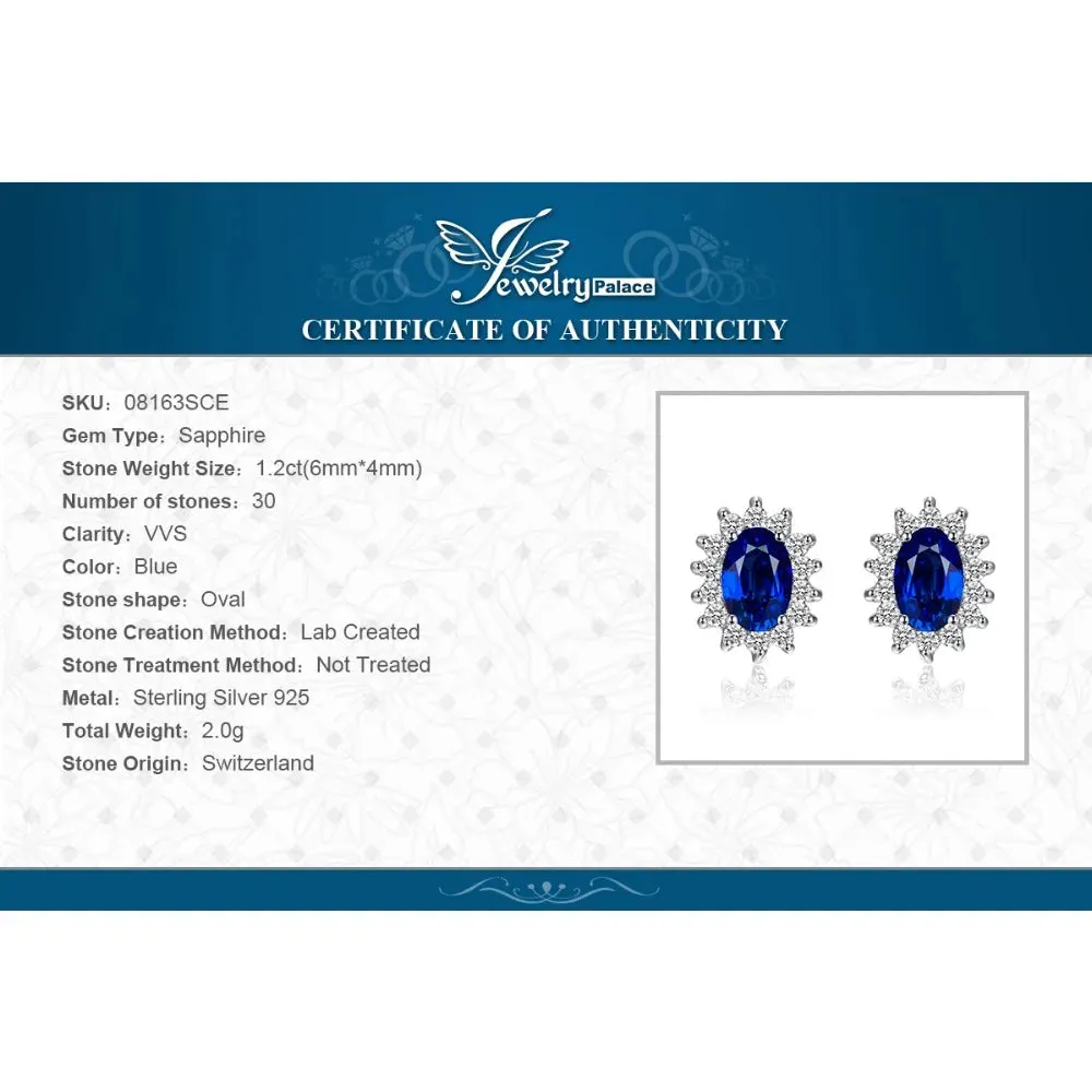 JewelryPalace Created Sapphire Ruby 925 Sterling Silver Stud Earrings Natural Amethyst Citrine Garnet Peridot Topaz Gemstone