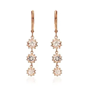 Julieta 10K Rose Gold Round-Cut Madagascar Morganite Earring