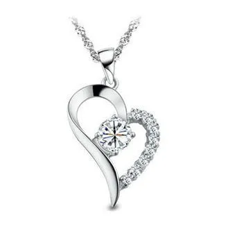 Laila Radiant 18k White Gold Swarovski Pendant Necklace