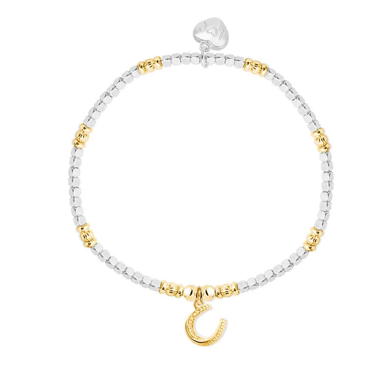 Life Charms Bracelet Gold Horseshoe